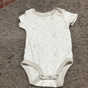 Cream Starry Print Baby Bodysuit